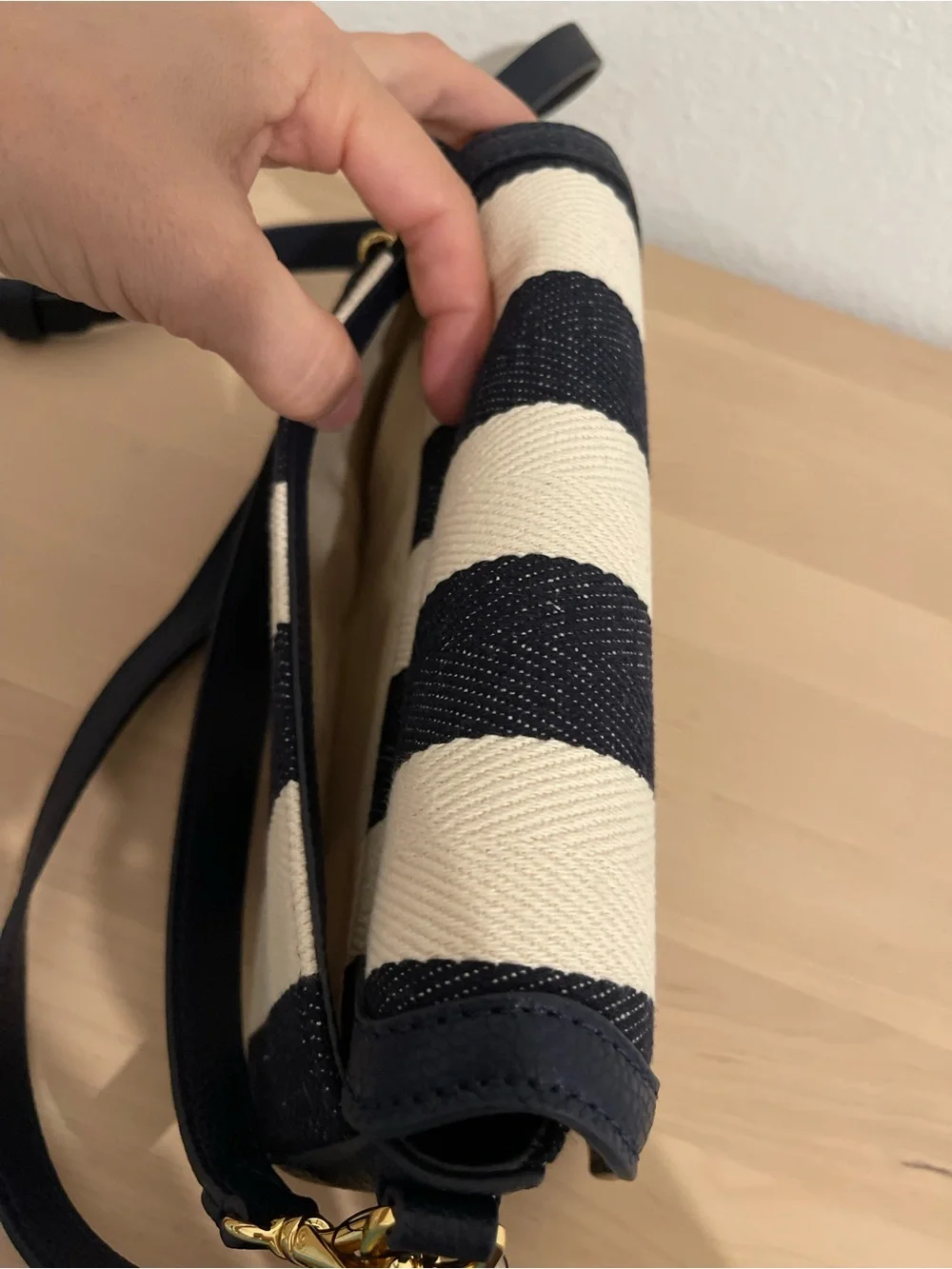 Lauren Ralph Lauren Small Adley Striped Twill Shoulder Bag – NWT